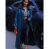 Kim Kardashian Leather Blue Coat