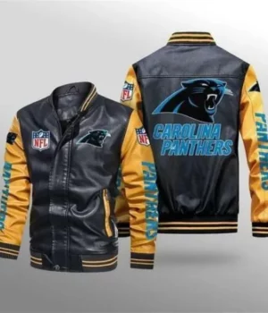Lonnie Carolina Panthers Fan Vintage Leather Yellow Jacket