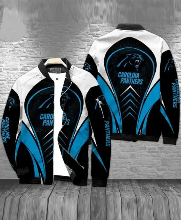 Marv Carolina Panthers Printed Full-Zip Bomber Jacket