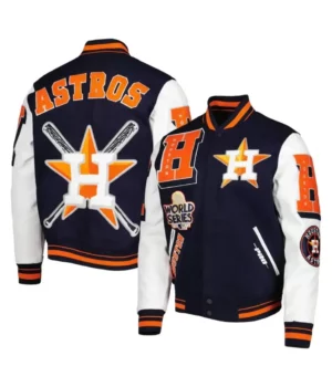 Mash Up Houston Astros Letterman Varsity Jacket