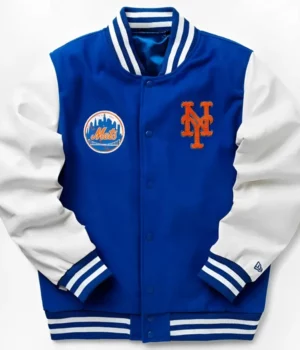 NY Mets Wordmark Letterman Varsity Jacket