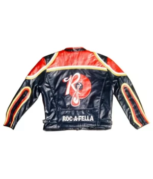 Roc a Fella Records Leather Biker Jacket Back