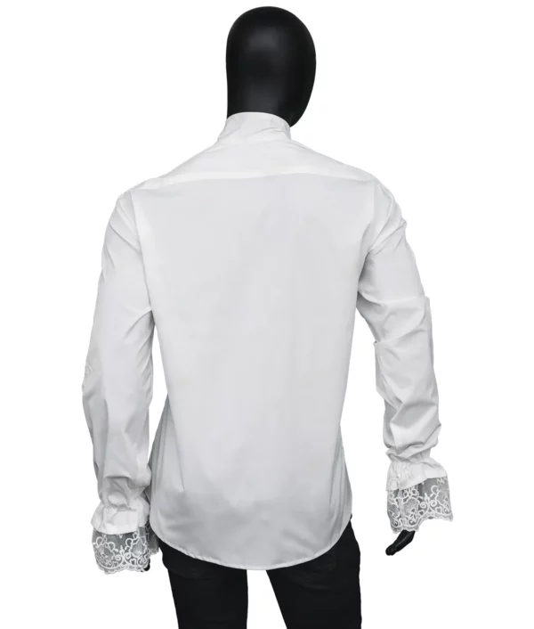 Shop Mike Myers Austin Powers White Ruffle Silk Shirt