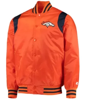 Shop NFL Brent Denver Broncos Satin Full-Snap Varsity Jacket
