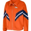Shop NFL Osbert Denver Broncos Orange Full-Zip Bomber Jacket