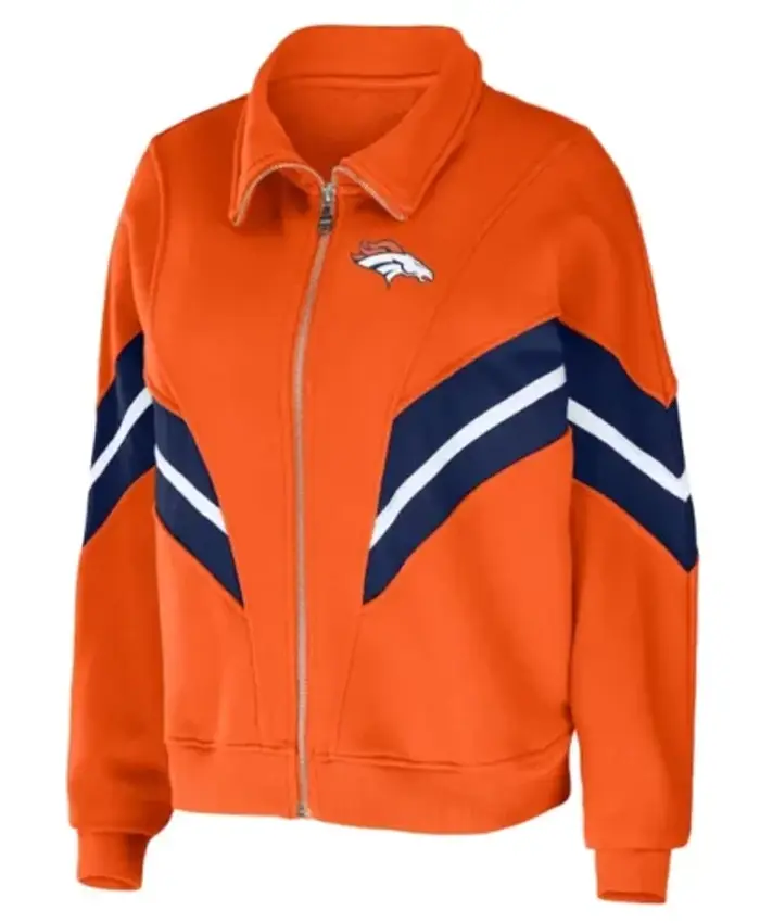 Shop NFL Osbert Denver Broncos Orange Full-Zip Bomber Jacket