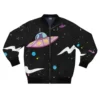 Space Galaxy Cat Bomber Black Jacket