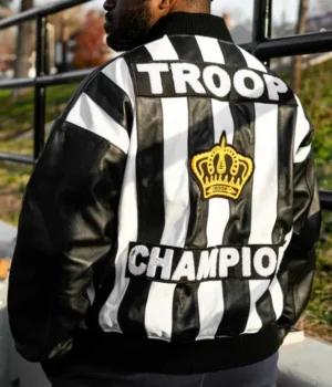 Troop Champion Bomber Leather Jacket Back
