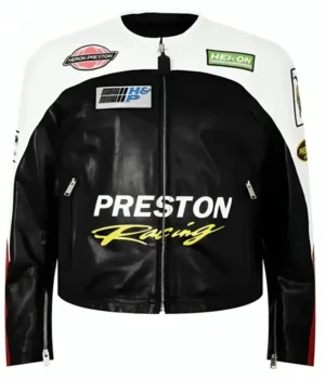 8 Ball Preston Black And White Leather Jacket
