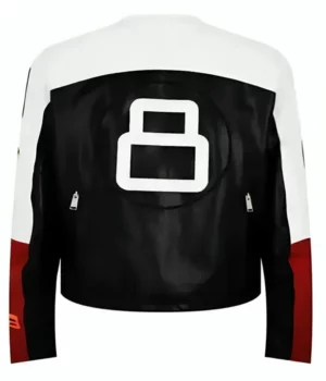 8 Ball Preston Moto Racing Black And White Leather Jacket For Men And Women