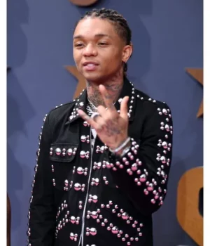 Swae Lee: Orange Varsity Jacket With White Sneakers - Iconic Celebrity  Outfits