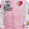 Cake Pink Hustle & Smoke Letterman Varsity Jacket