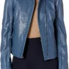 Cole Haan Blue Leather Jacket