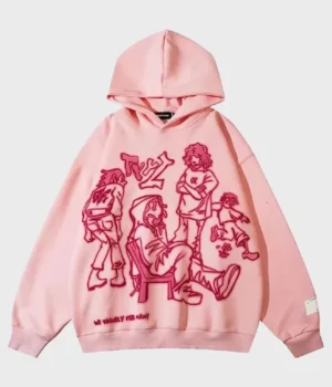 Coolmonar Streetwear Pink And Brown Hoodie