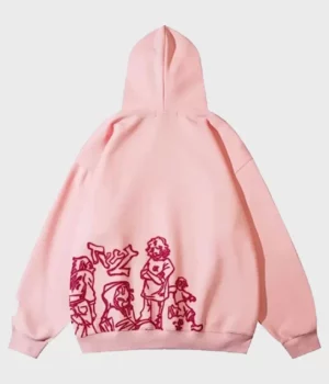 Coolmonar Streetwear Pink And Brown Hoodie Back