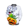 Funny Halloween Pumpkin Print Letterman Varsity Jacket