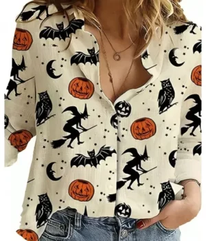 Halloween Spooky Print Shirt