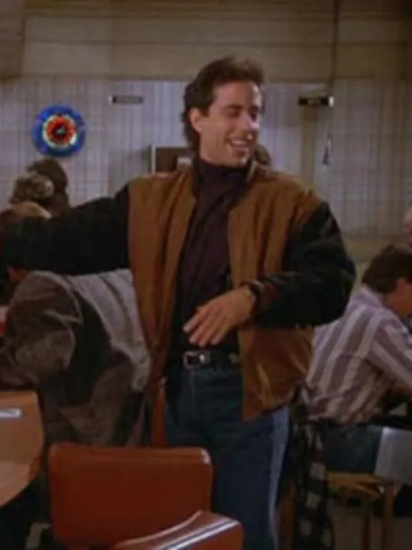 Jerry Seinfeld Brown And Black Bomber Jacket