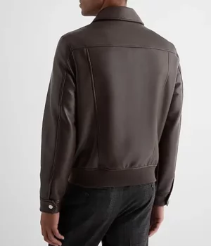 Men’s Leather Brown Jacket Back