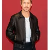 Milan Fashion Week 2023 Ryan Gosling Black Leather Jacket