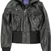 Miley Cyrus Max Azria Crop Leather Jacket