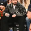 Drake Knicks Game Bomber Black Leather Jacket