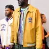 Lamar Odom Avirex USA Icon Yellow Bomber Leather Jacket For Men And Women