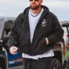 Travis Kelce Nike X Stussy Black Striped Jacket