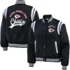 Erin Andrews Chiefs Black Varsity Jacket