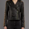 Leopard Print Leather Jacket
