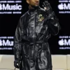 Usher Leather Black Coat