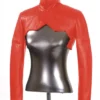 Women Leather Cropped Biker Jacket