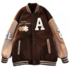 Achock Brown Letterman Varsity Jacket