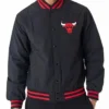 Black Chicago Bulls Script Varsity Jacket