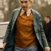 Roses War 2024 Imogen Poots Green Leather Coat