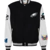 Coby Crona Philadelphia Eagles White and Black Bomber Jacket