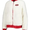 Enid Bogan San Francisco 49ers White Sherpa Jacket