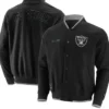 Nolan Las Vegas Raiders Black Varsity Jacket
