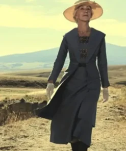 1923 Yellowstone Helen Mirren Cara Dutton Long Gray Coat