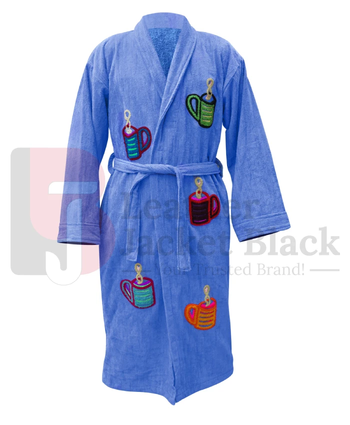 Fight Club 1999 Tyler Durden Robe Coat - Blue Color