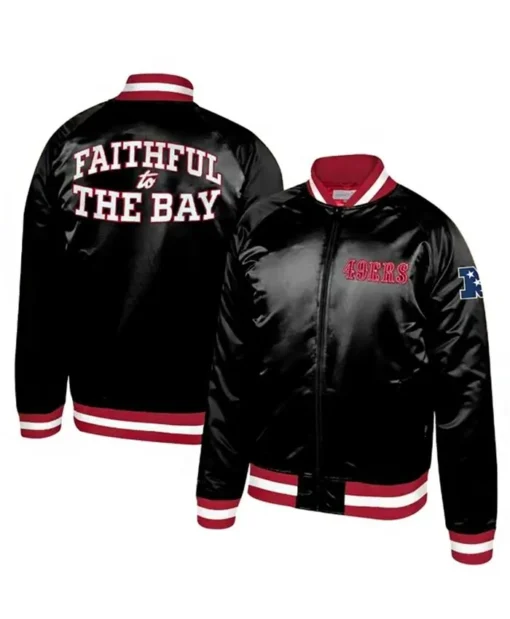 49ERS Black Faithful To The Bay Bomber Jacket