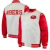 49ers Satin Jacket White And Red