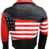 4th July Independence Day American Flag Black Leather Jacket