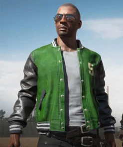 5M Pubg Green Varsity Jacket