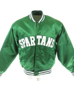 70's Michigan State Spartans Green Varsity Jacket