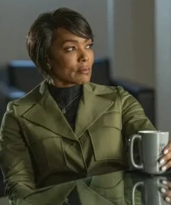 9-1-1 S04 Athena Grant Mid Length Green Cotton Coat