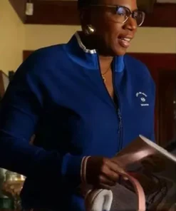 9-1-1 S04 Henrietta Wilson Blue Fleece Bomber Jacket