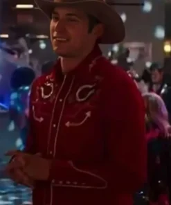 90210 S04 Austin Tallridge Western Red Shirt