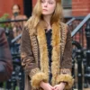 A Complete Unknown Elle Fanning Brown Jacket