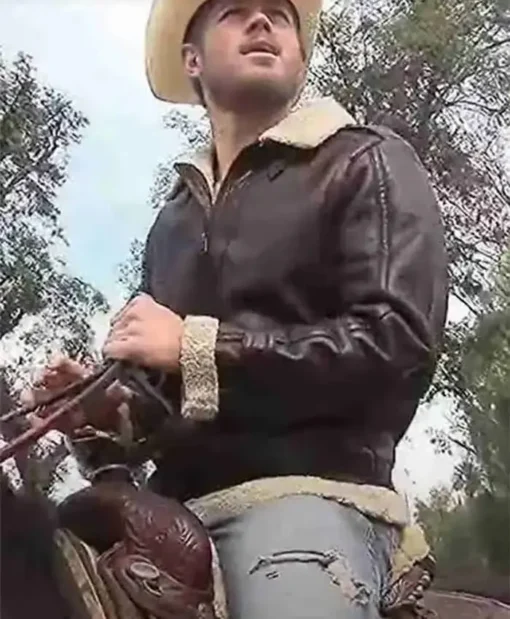A Harvest Homecoming Drew Granger Brown Leather Jacket